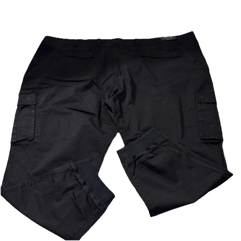 NWT $165 Polo Ralph Lauren Utility Cargo Pants Adjustable Waist Black Sz.58B×32‎